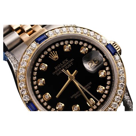 ladies black face rolex|Rolex black face diamond bezel.